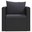 haveloungesæt 7 dele med hynder polyrattan sort