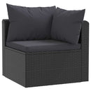 haveloungesæt 5 dele med hynder polyrattan sort