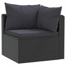 havesofasæt 2 dele med hynder polyrattan sort