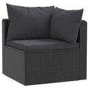 havesofasæt med hynder 4 dele polyrattan sort