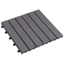 Terrasse Flise 10 pcs Grå 30 x 30 cm Akacietræ