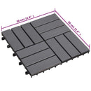 Terrasse Flise 10 pcs Grå 30 x 30 cm Akacietræ