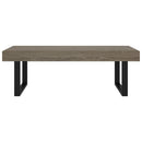 sofabord 120x60x40 cm MDF og jern grå og sort