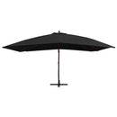 hængeparasol 400x300 cm træstang sort