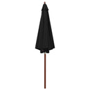 parasol 300x258 cm træstang sort
