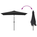 parasol 300x200 cm metalstang sort