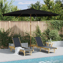 udendørs parasol med træstang 350 cm sort