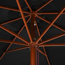 udendørs parasol med træstang 350 cm sort
