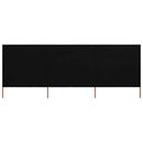 3-panels læsejl 400x120 cm stof sort