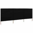 3-panels læsejl 400x120 cm stof sort