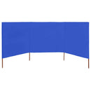 3-panels læsejl 400x120 cm stof azurblå