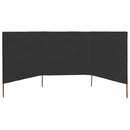 3-panels læsejl 400x160 cm stof antracitgrå