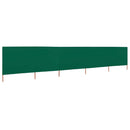 5-panels læsejl 600x80 cm stof grøn