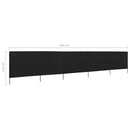 5-panels læsejl 600x120 cm stof sort
