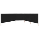 5-panels læsejl 600x160 cm stof sort
