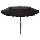 udendørs parasol med træstang 330 cm antracitgrå