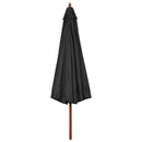 udendørs parasol med træstang 330 cm antracitgrå
