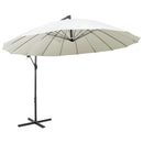 hængende parasol 3 m aluminiumsstang hvid
