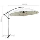 hængende parasol 3 m aluminiumsstang hvid