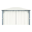 havepavillon med gardin 400x300 cm aluminium cremefarvet