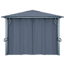 havepavillon med gardin 400x300 cm aluminium antracitgrå