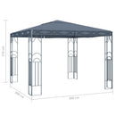 pavillon 300 x 300 cm antracitgrå