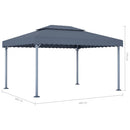 pavillon 400x300 cm aluminium antracitgrå