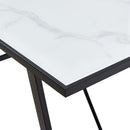 spisebord 160 x 80 x 75 cm hærdet glas hvid
