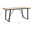 spisebord 160 x 80 x 75 cm MDF egetræsfarve
