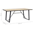 spisebord 200 x 100 x 75 cm MDF egetræsfarve