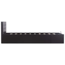 hydraulisk opbevaringsseng 100 x 200 cm kunstlæder sort