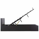 hydraulisk opbevaringsseng 120 x 200 cm kunstlæder sort