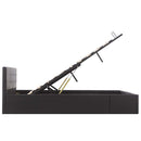 sengeramme uden madras med hydraulisk opbevaring 160x200cm sort