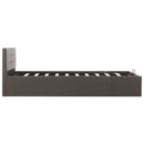 hydraulisk opbevaringsseng 120 x 200 cm kunstlæder grå