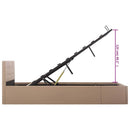 hydraulisk opbevaringsseng 120 x 200 cm kunstlæder cappuccino