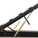 hydraulisk opbevaringsseng 120 x 200 cm kunstlæder cappuccino