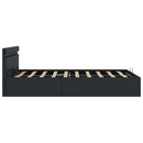 hydraulisk opbevaringsseng med LED 120x200 cm kunstlæder sort