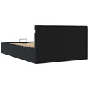 hydraulisk opbevaringsseng med LED 120x200 cm kunstlæder sort