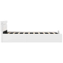 hydraulisk opbevaringsseng med LED 90x200 cm kunstlæder hvid
