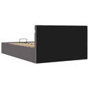 hydraulisk opbevaringsseng med LED 140x200 cm kunstlæder grå
