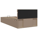 hydraulisk opbevaringsseng LED 100x200 cm kunstlæder cappuccino
