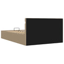 hydraulisk opbevaringsseng LED 140x200 cm kunstlæder cappuccino