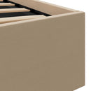 hydraulisk opbevaringsseng LED 160x200 cm kunstlæder cappuccino