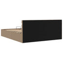 hydraulisk opbevaringsseng LED 180x200 cm kunstlæder cappuccino