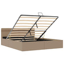 hydraulisk opbevaringsseng LED 180x200 cm kunstlæder cappuccino