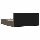 hydraulisk opbevaringsseng 160 x 200 cm stof mørkegrå