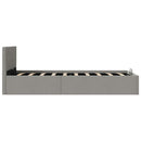 hydraulisk opbevaringsseng 90 x 200 stof lysegrå