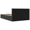 hydraulisk opbevaringsseng med LED 120x200 cm stof mørkegrå