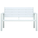 havebænk 120 cm HDPE trælook hvid