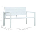 havebænk 120 cm HDPE trælook hvid
